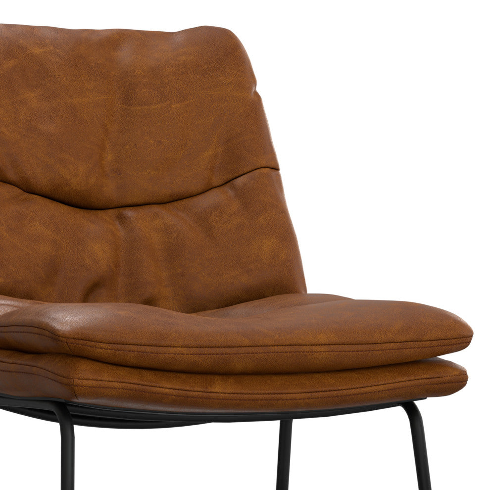Danika Counter Height stool, Set of 2, Camel Brown Vegan Faux Leather