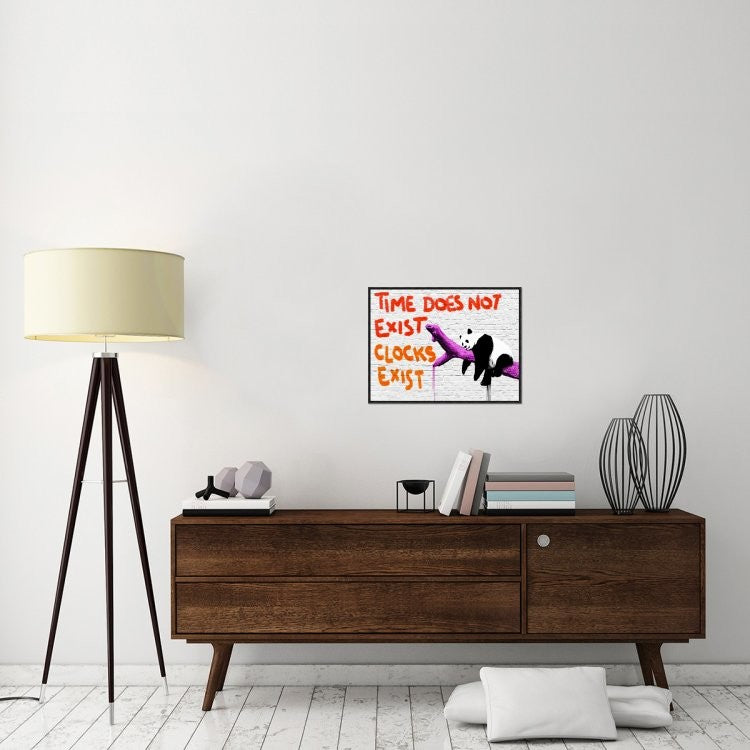 "Time does not exist" Framed Canvas Giclee by Masterfunk Collective, 25x19"