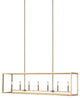 Moffet Street Long 7-Light Island Pendant, Satin Brass