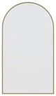 Arch Leaner Dressing Black Stainless Steel Framed Mirror, Satin Brass