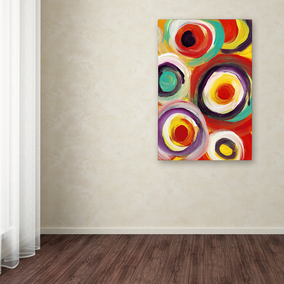 'Bright Bold Circles Vertical' Canvas Art, 24x16