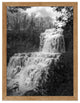 Chittenango Waterfall in Black and White Framed Photo Paper Wall Art Prints, Red Oak, 11" X 14"