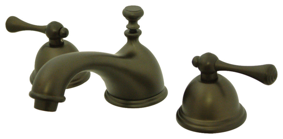Kingston Brass Widespread Bathroom Faucet With Brass Pop-Up, Oil Rubbed Bronze