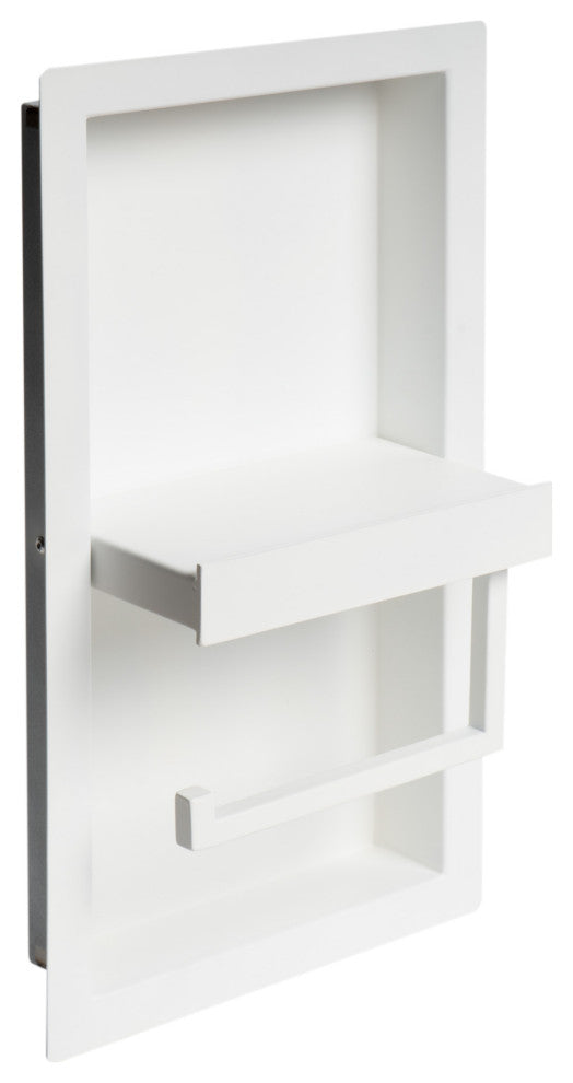 AlFI brand ABTPNC88-W White Matte Stainless Steel Toilet Paper Holder Niche