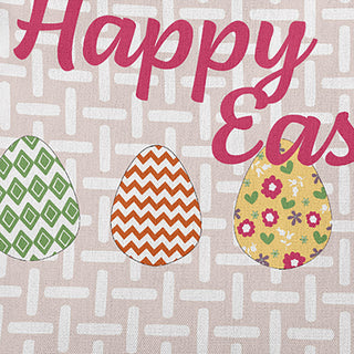 Happy Easter Polyester Indoor Pillow, Shell Pink, 16"x16"