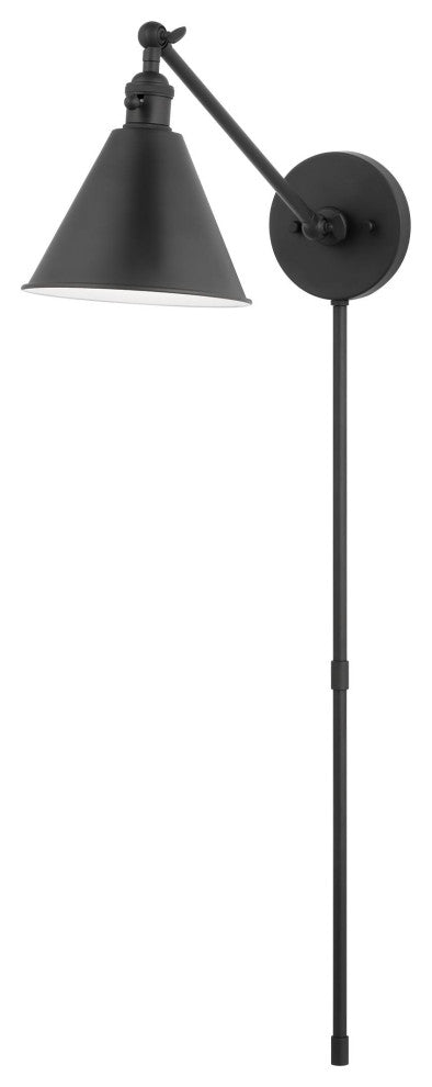 Salem Single Arm One Light Sconce, Midnight Black