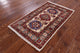 Geometric Super Kazak Hand Knotted Rug 1' 11" X 3' 1" Q10287