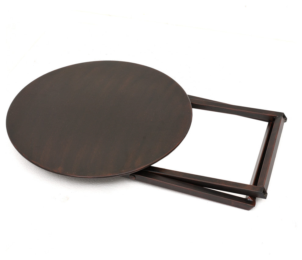 East at Main 20-inch Bronze Round Folding Side Table