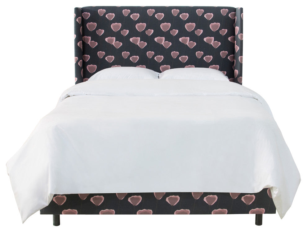 Maxwell Wingback Bed, Poppy Navy, Full