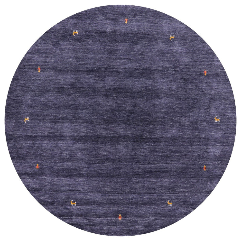 8' Round Handmade Wool Persian Gabbeh Rug - Q15120