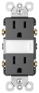 Night Light With Two 15A Tamper-Resistant Outlets, Black