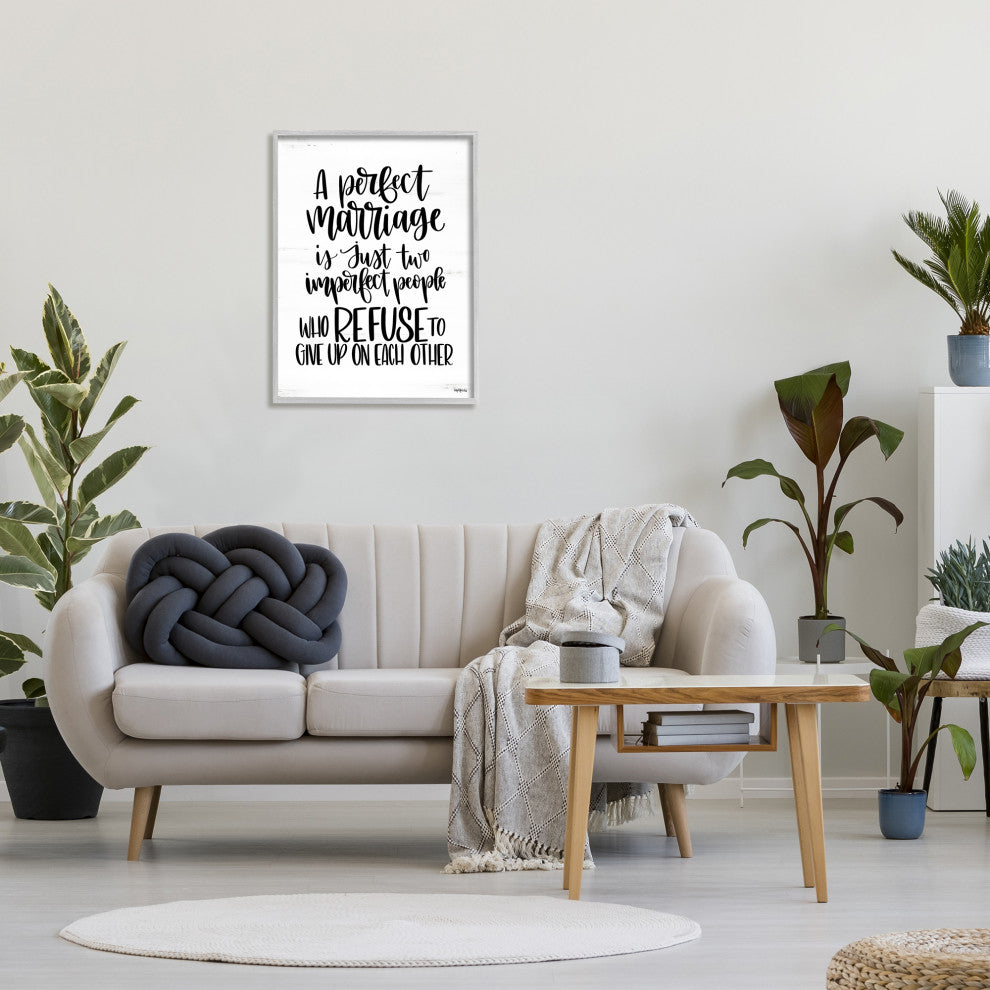 Perfect Marriage Imperfect People Phrase Love Quote, 24 x 30