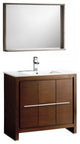Fresca Allier 36" Wenge Brown Modern Bathroom Vanity With Mirror