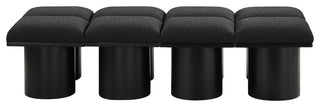 Pavilion Boucle Fabric Upholstered 8-Piece Modular Bench, Black, Black Finish
