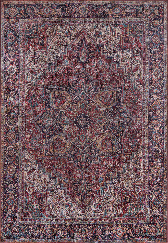 Momeni Karachi Polyester Burgundy Area Rug 6'x9'