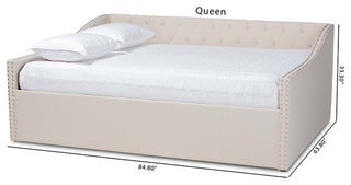 Elianna Fabric Upholstered Daybed, Beige, Queen