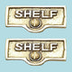 2 Switch Plate Tags SHELF Name Signs Labels Lacquered Brass |