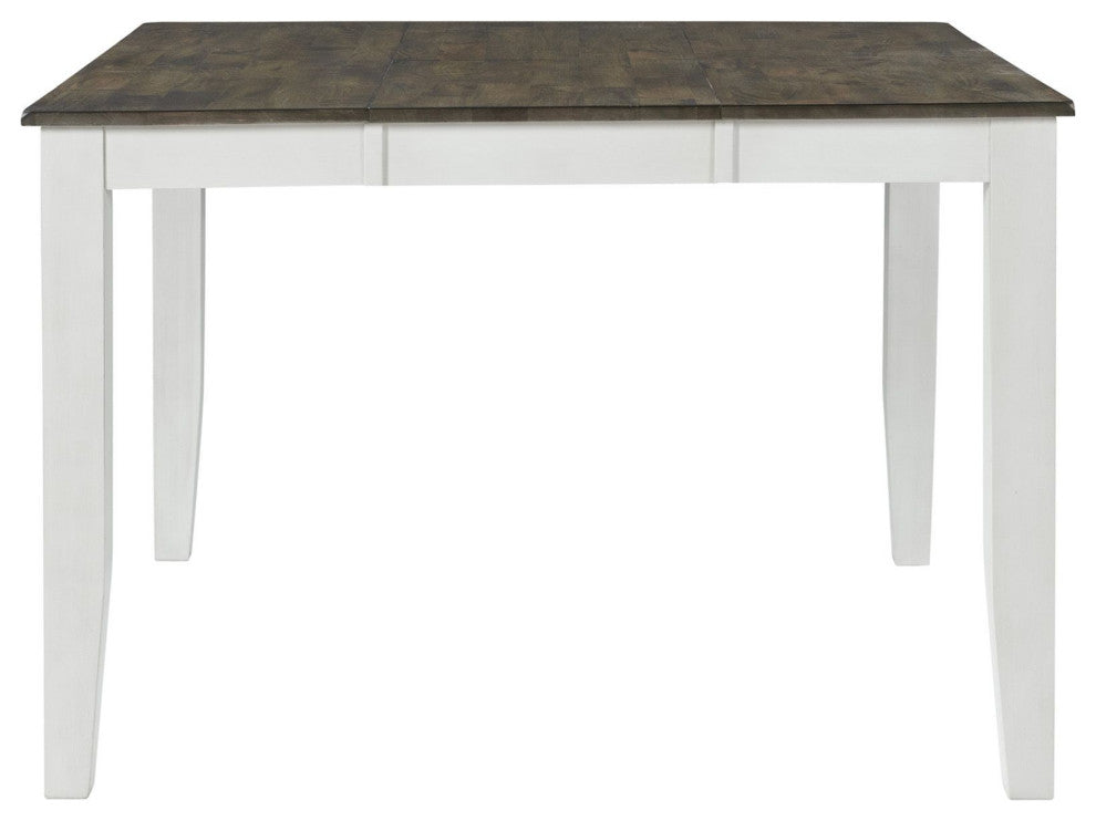 Kona 54" Gathering Table With Butterfly Leaf, Gray and White
