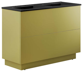 Quantum 48" Double Sink Bathroom Vanity - Black Gold