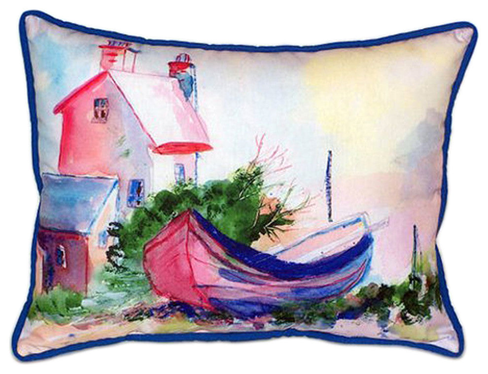 Betsy Drake House and Boat Extra Large 20 X 24 Indoor / Outdoor Pillow