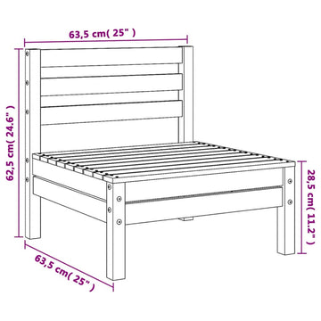vidaXL Patio Loveseats 2 Pcs Outdoor Sectional Furniture Set Solid Wood Pine