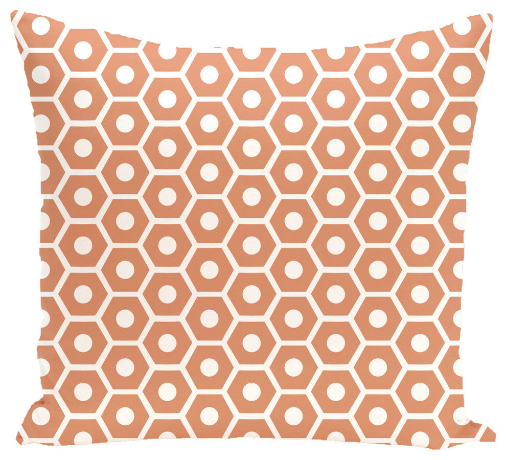 Honeycomb Pop Geometric Print Pillow, Bloom, 16"x16"