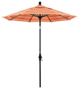 7.5' Bronze Collar Tilt Lift Fiberglass Rib Aluminum Umbrella, Sunbrella, Dolce Mango