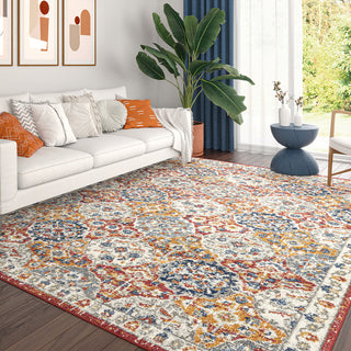 Adriana Transitional Oriental Area Rug, Multi & Light Red, 8'10'' X 12'2''