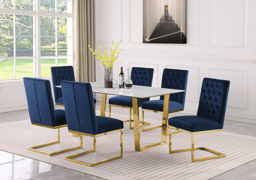 Cameron Dining Table, Gold