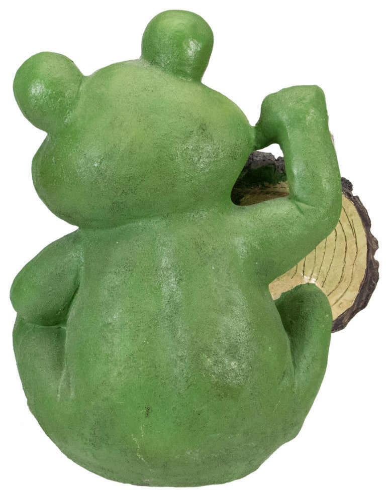 9" Green ''Life is Good'' Frog Outdoor Garden Statue