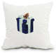 Gift Wrapped 20" Navy Blue Holiday Print Decorative Throw Pillow