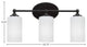 Capri 3-Light Bath Bar, Matte Black/White Matrix