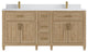 Santa Monica 72 Double Sink Bath Vanity in Whitewashed Teak 1.5" White Quartz