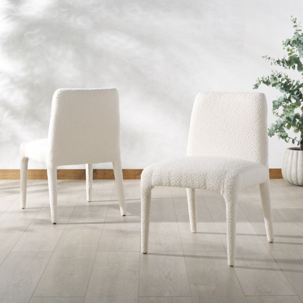 Safavieh Couture Derrick Boucle Dining Chair, Ivory