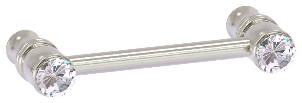 Carolina Crystal 3" Cabinet Pull, Satin Nickel