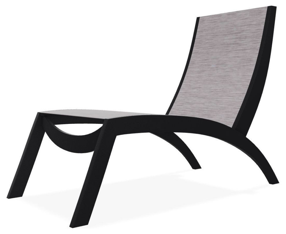 Dune Sling Stackable Outdoor Hydro-Lounge Chaise, Fossil/Black