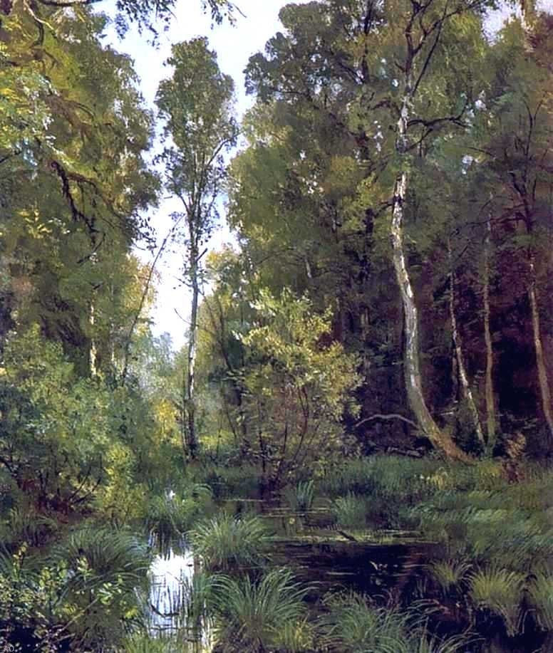 Ivan Ivanovich Shishkin Overgrown Pond on Edge of Forest Wall Decal