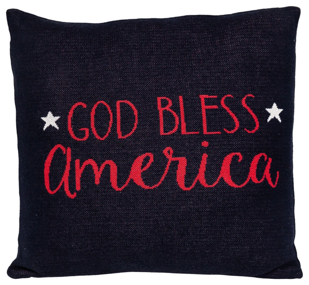 Navy Blue Patriotic Throw Pillow