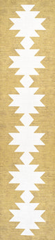 Chayton Minimalist Geometric Machine-Washable Area Rug, Yellow/Cream, 2x8