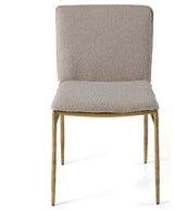 Modrest Atlanta Modern Beige Fabric and Brass Dining Chair