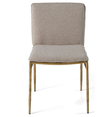 Modrest Atlanta Modern Beige Fabric and Brass Dining Chair