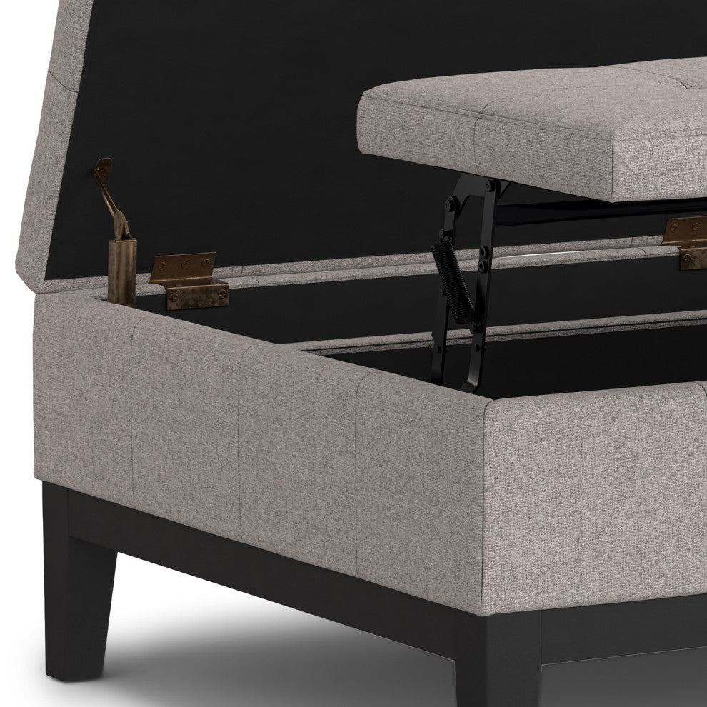 Dover Lift Top Coffee Table Storage Ottoman, Cloud Grey
