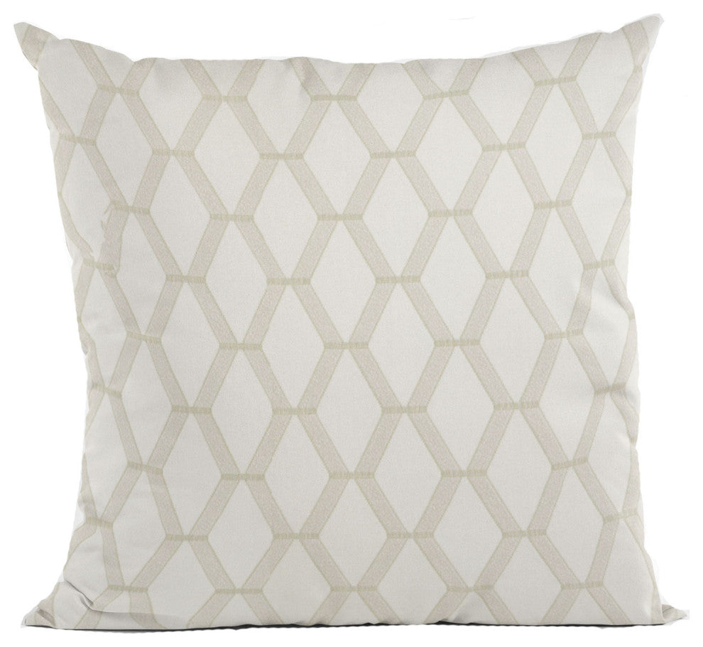 Pearl Diamond Shiny Fabric With Embroidery Luxury Throw Pillow, 22"x22"
