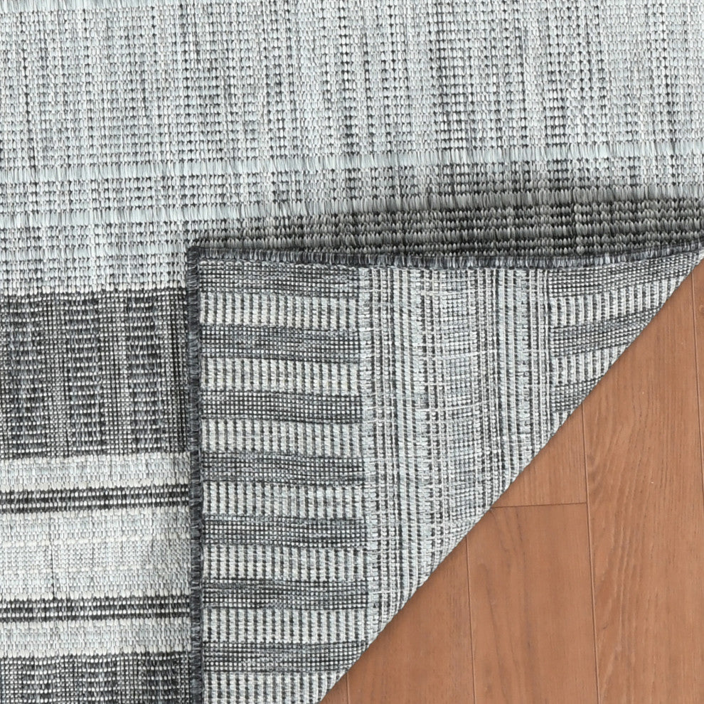 Maryland Blessy Indoor/Outdoor Area Rug, Gray, 6'6" x 9'10", Striped