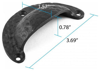 Renovators Supply Black Wrought Iron Cabinet Drawer Cup Bin Pull Cabinet Knobs