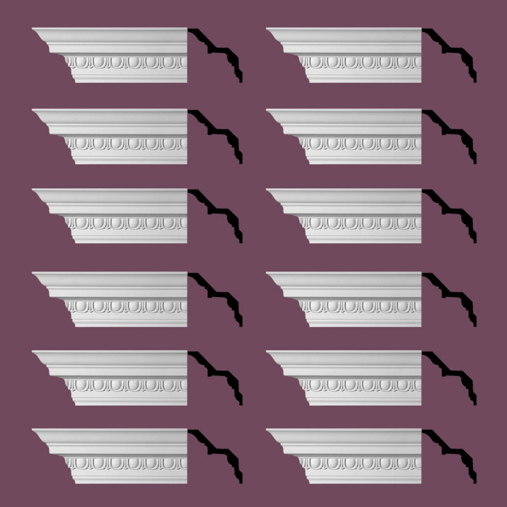 Ornate Cornice White Urethane Saint Denis Design 12 Pieces Totaling 1128" Length