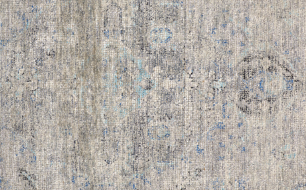 Weave & Wander Ramey Space Dyed Wool Rug, Gray/Blue, 10'x14'