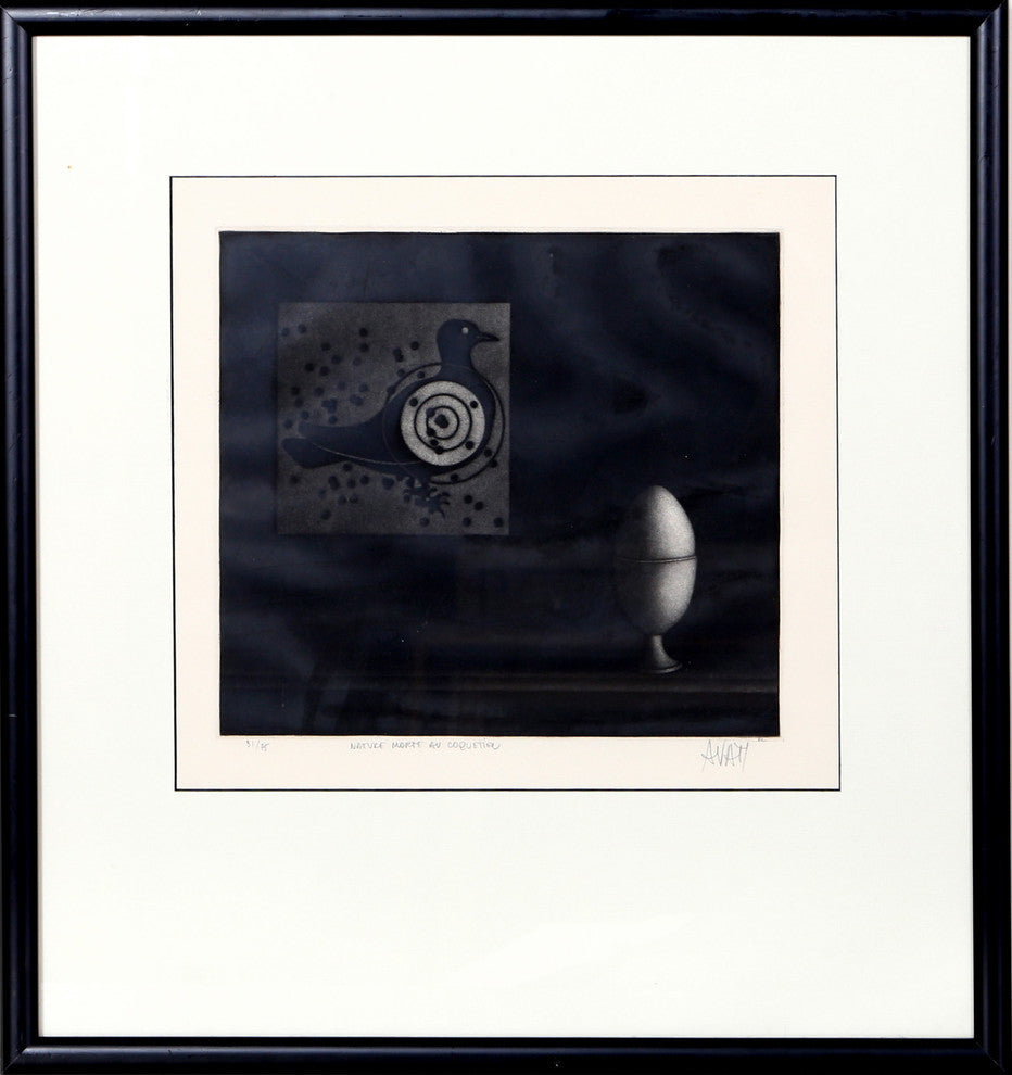 Mario Avati "Nature Morte Au Coquetieu" Mezzotint