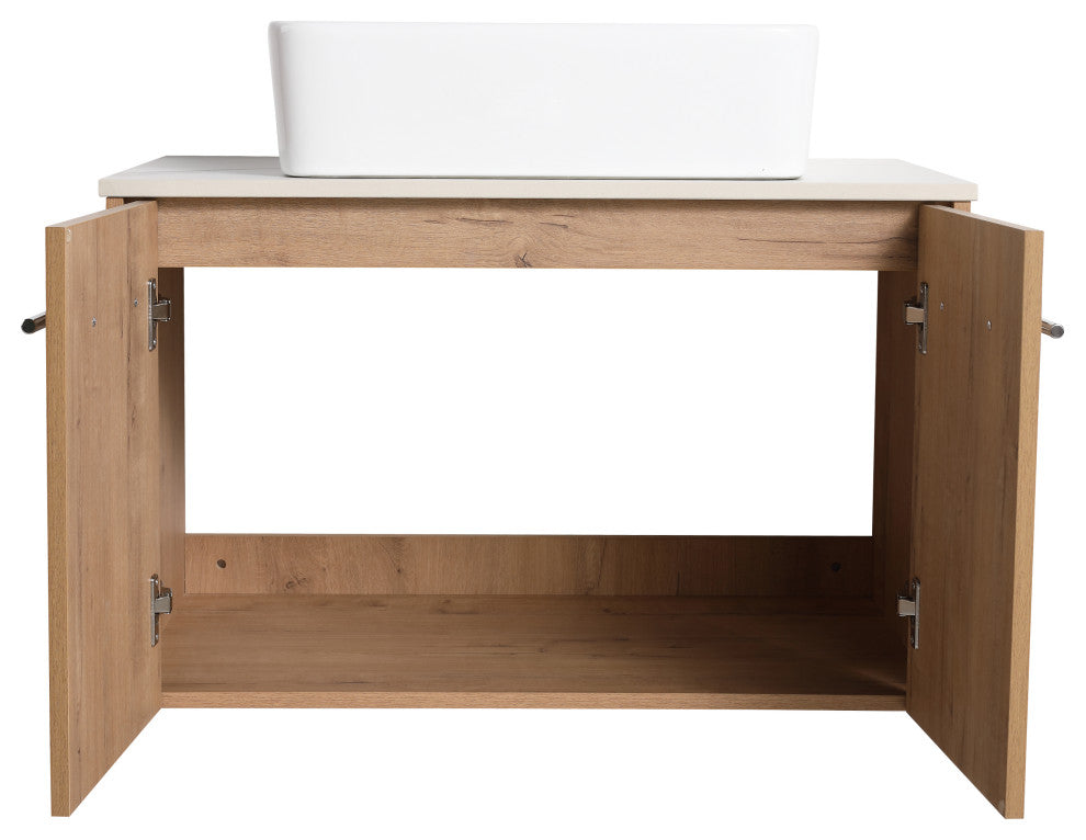 BNK 30 Inch Bathroom Vanity With Sink, Modern Wall Mount Bathroom Vanity Set, Rectangular Basin, 30 Inch