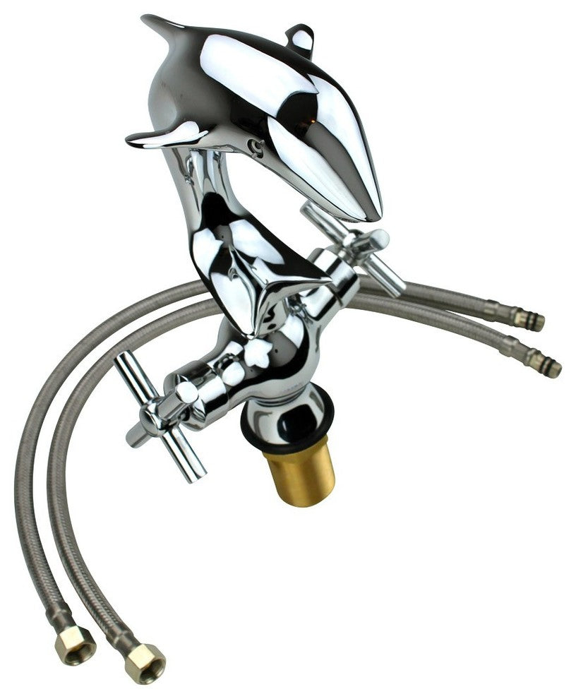 Single Hole Dolphin Shape Faucet Bathroom Mixer Tap Chrome Renovators Supply
